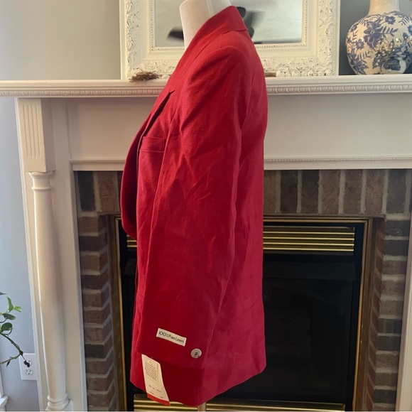International Scene Red Linen Blazer Boxy Size 8 1980’s Made in Russia - Picture 5 of 12